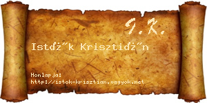 Istók Krisztián névjegykártya